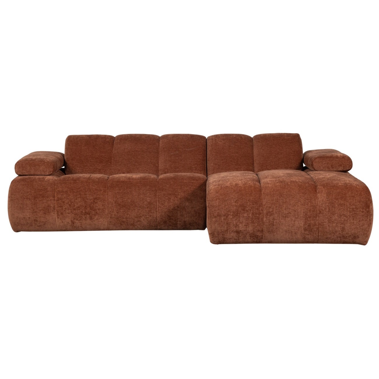 Chaiselongue Mojo aus Flachcord Rechts, Rostbraun Chaiselongue Mojo aus Flachcord Rechts, Rostbraun