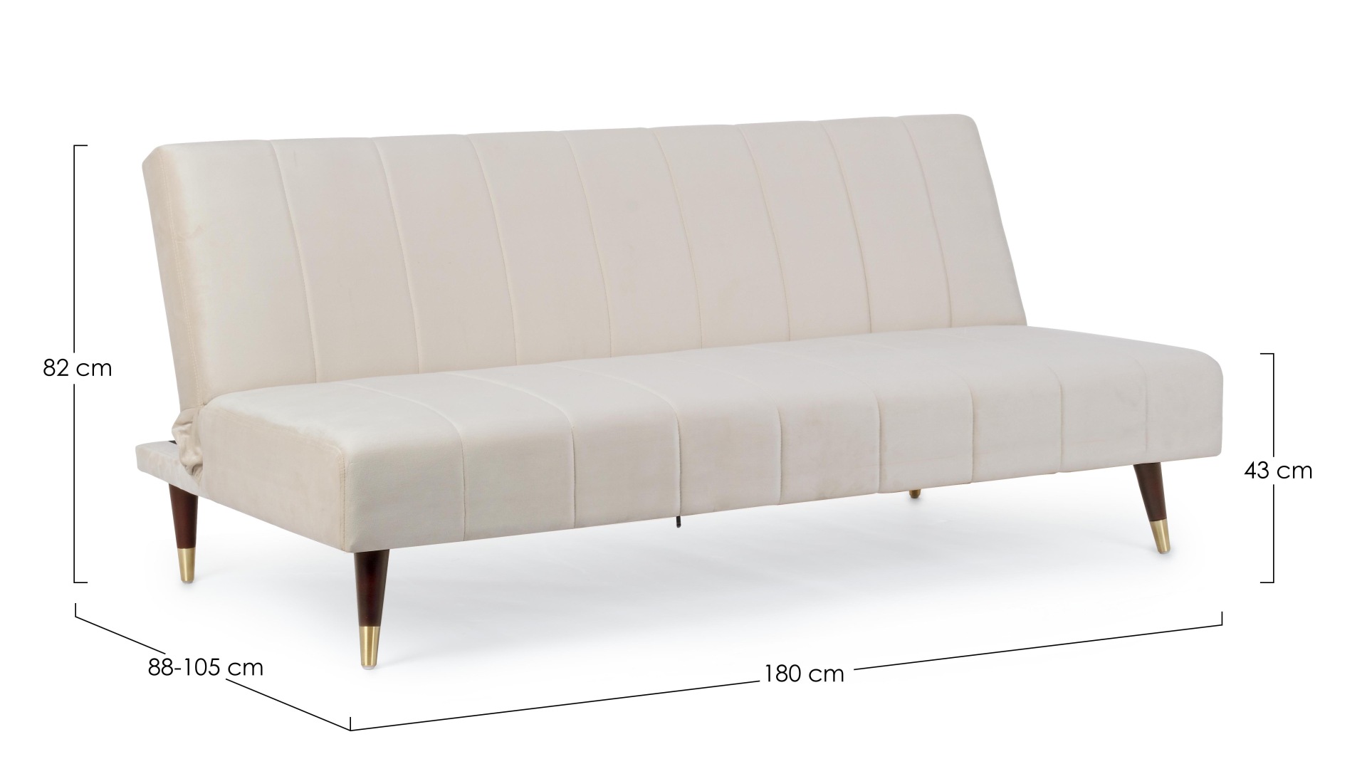 Schlafsofa Alma aus Samt, Beige