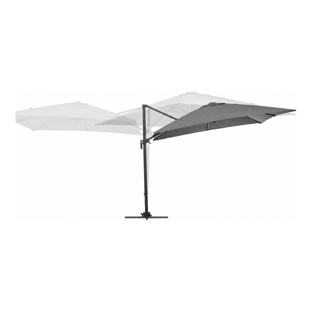 Ampelschirm Siviglia - Aluminium Anthrazit, Polyester-Stoff Dunkelgrau, 3x3 m