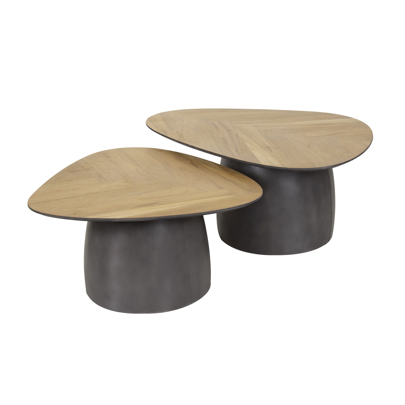 3er-Set Couchtisch Gräte - recyceltes Teakfurnier Natur, Dreieckig 2er-Set Couchtisch Gräte - recyceltes Teakfurnier Natur, Dreieckig