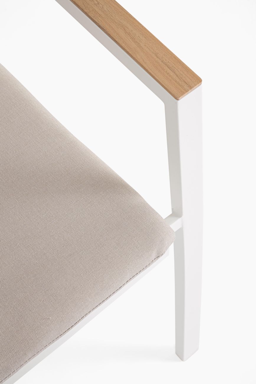 Gartenstuhl Zelmar aus Aluminium, Weiß