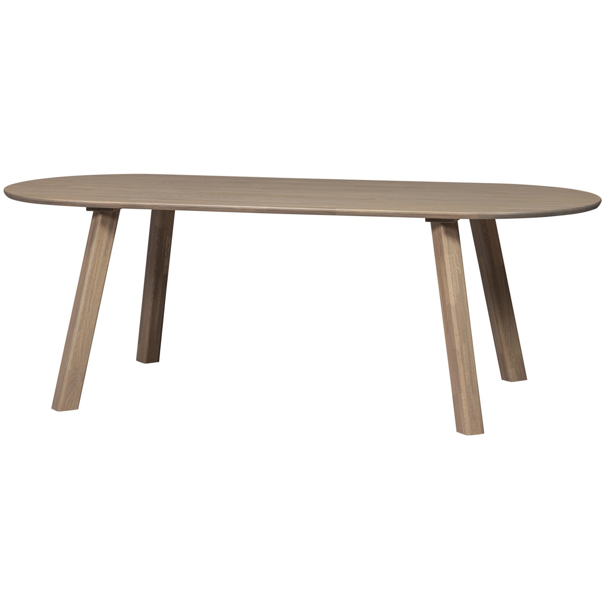 Esstisch Tablo oval Eiche [FSC] Grau - 220 x 90 cm, moderner Holztisch mit VGL-Gestell