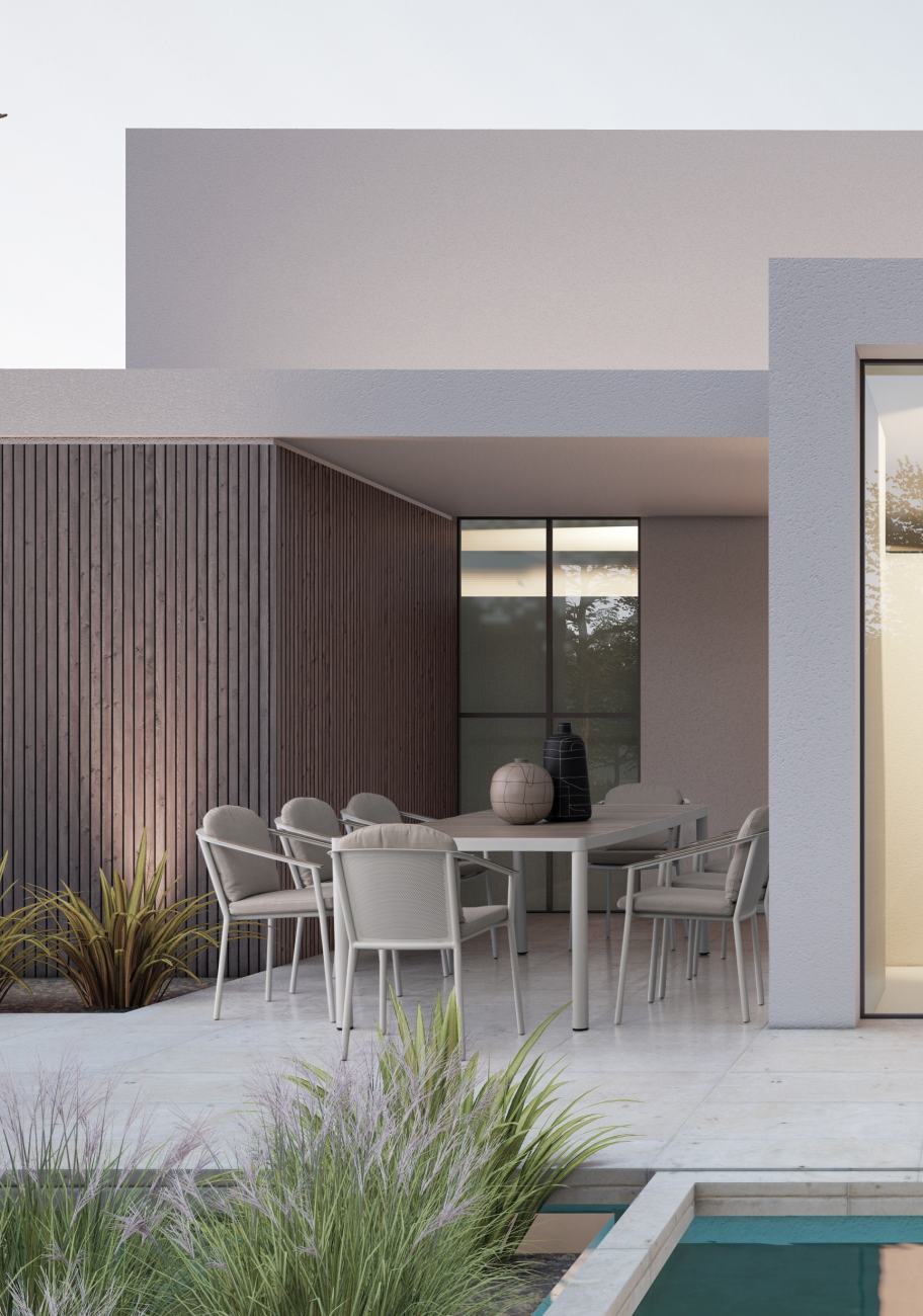 Garten-Set Ulises, Esstisch & Stühle aus Aluminium