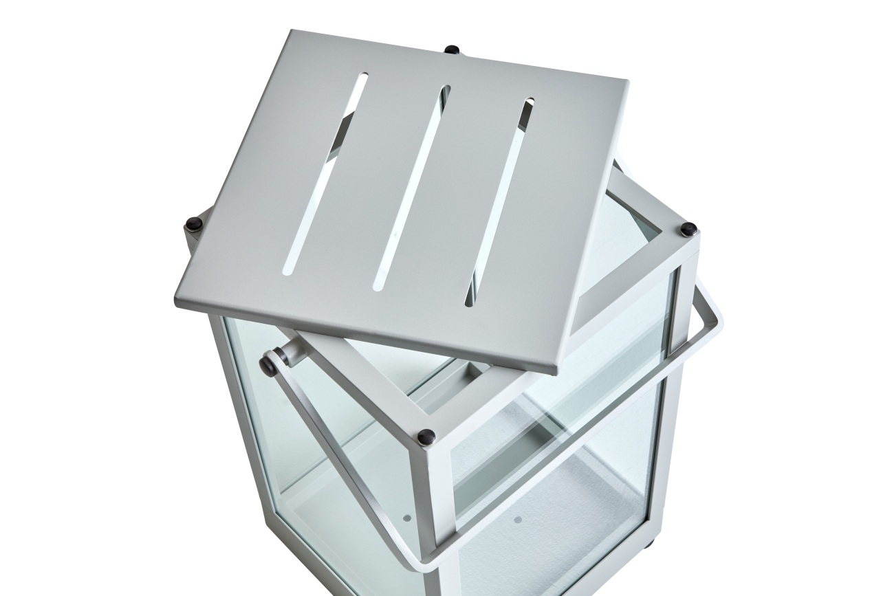 Windlicht Belfort aus Aluminium Big, Hellgrau