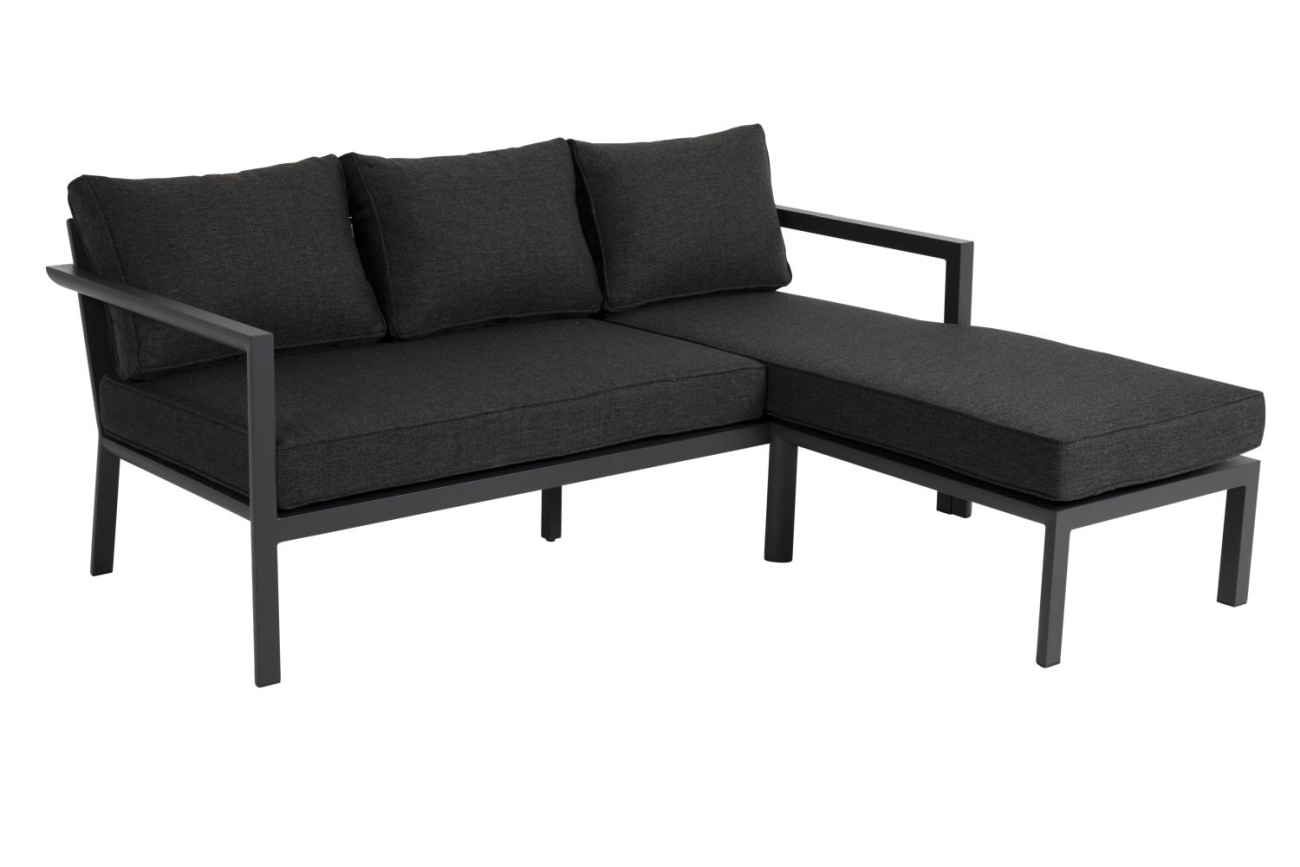 Gartenecksofa Delia mit Kissen, Anthrazit Gartenecksofa Delia mit Kissen, Anthrazit