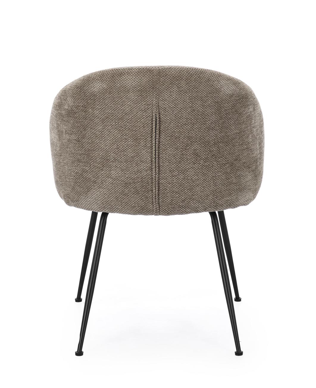 Esszimmerstuhl Gesien aus Chenille-Stoff, Braun