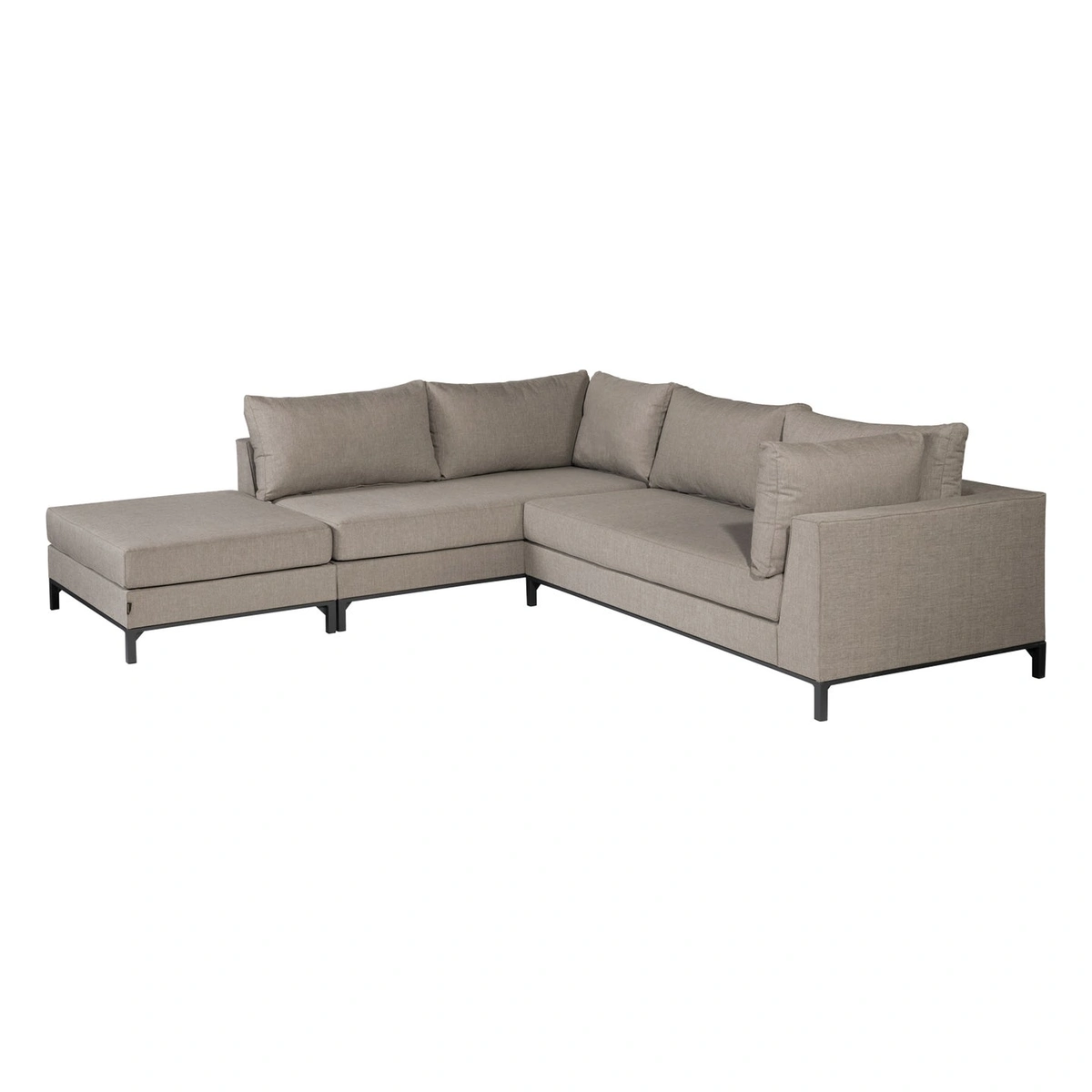 Gartenecksofa Sicilie - Aluminium & Outdoor-Stoff Taupe, Links