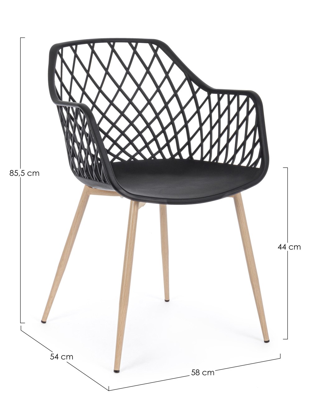 Stuhl Optik 4er-Set, Schwarz