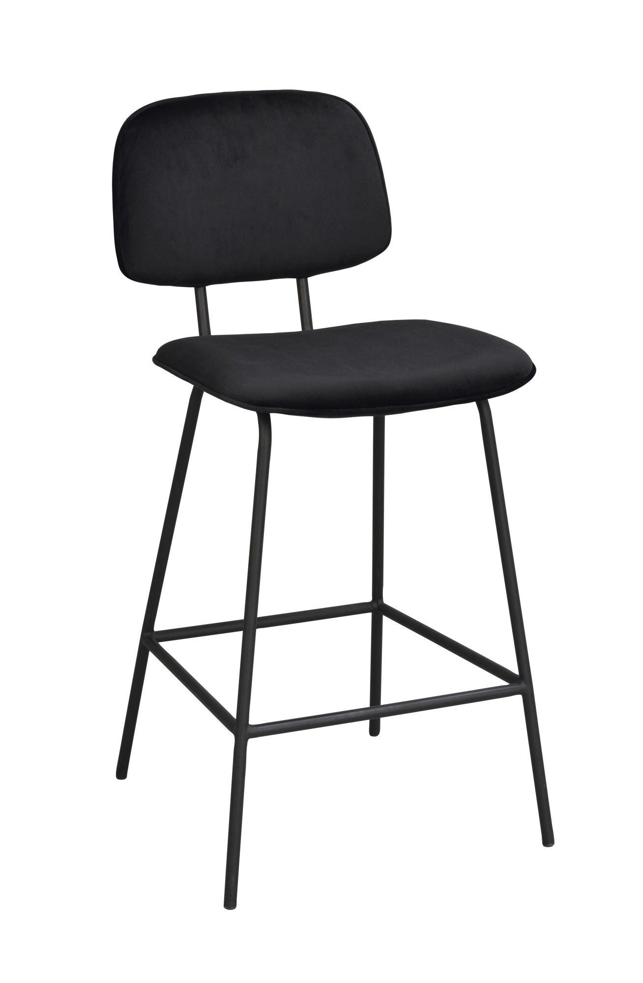 Barhocker Bryan 2er Set, Samt Schwarz – stilvoller Blickfang für Ihr Zuhause. Barhocker Bryan 2er Set, Samt Schwarz