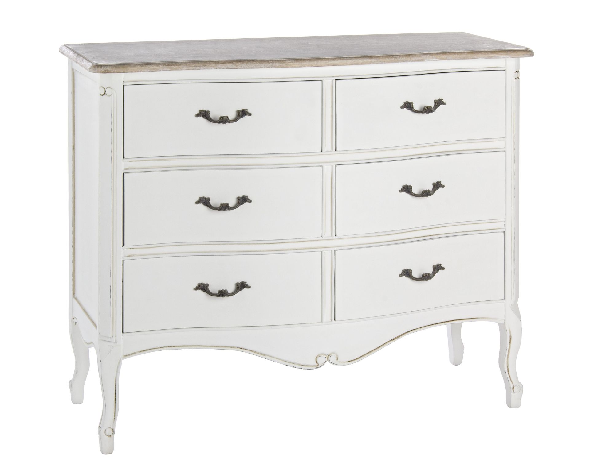 Kommode Justine aus Paulowniaholz, 6 Schubladen Kommode Justine aus Paulowniaholz, 6 Schubladen