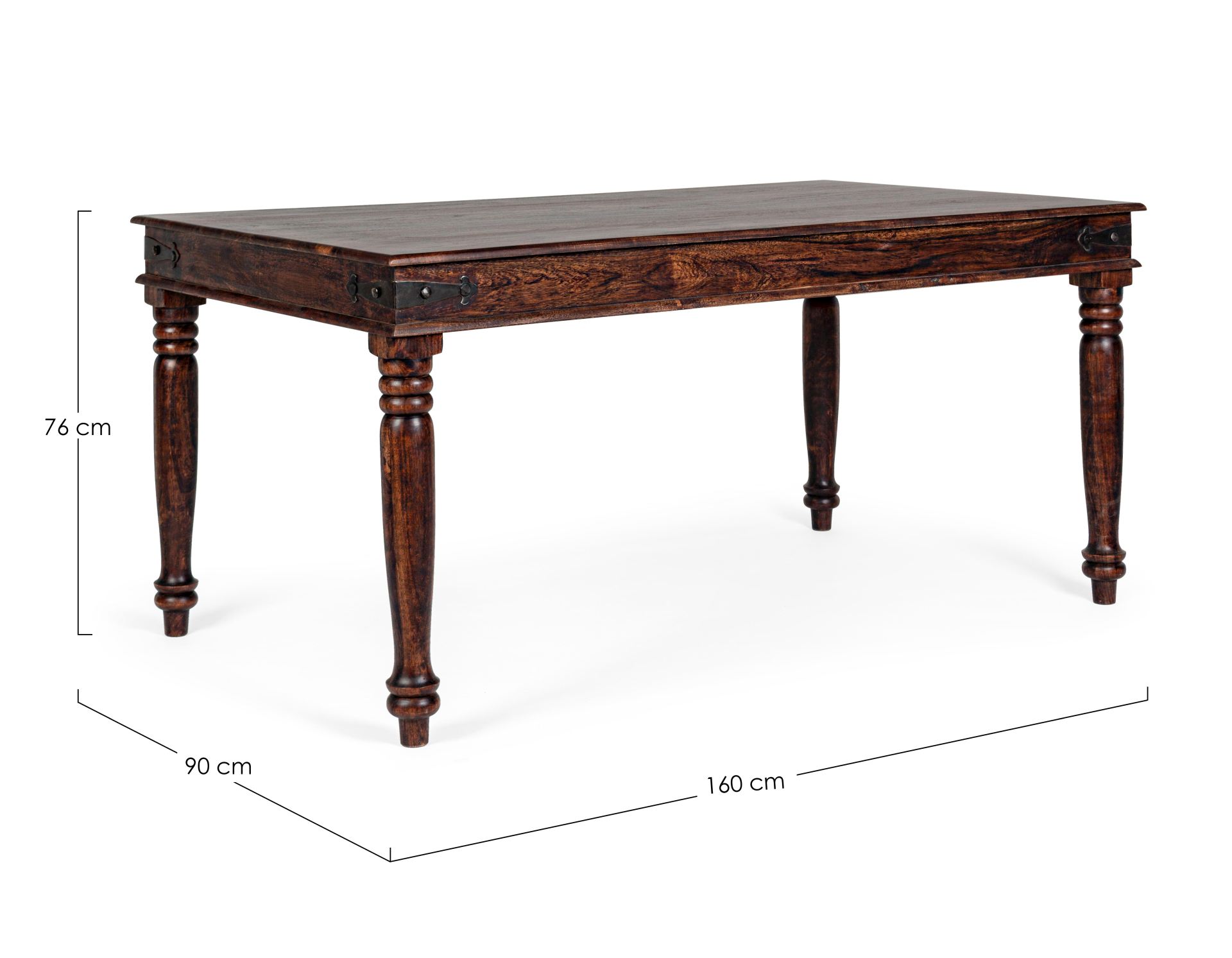 Der Esstisch Jaipur überzeugt mit seinem klassischem Design. Gefertigt wurde er aus Akazienholz, welches einen natürlichen Farbton besitzt. Das Gestell des Tisches ist auch aus Akazienholz. Der Tisch besitzt eine Breite von 160 cm.