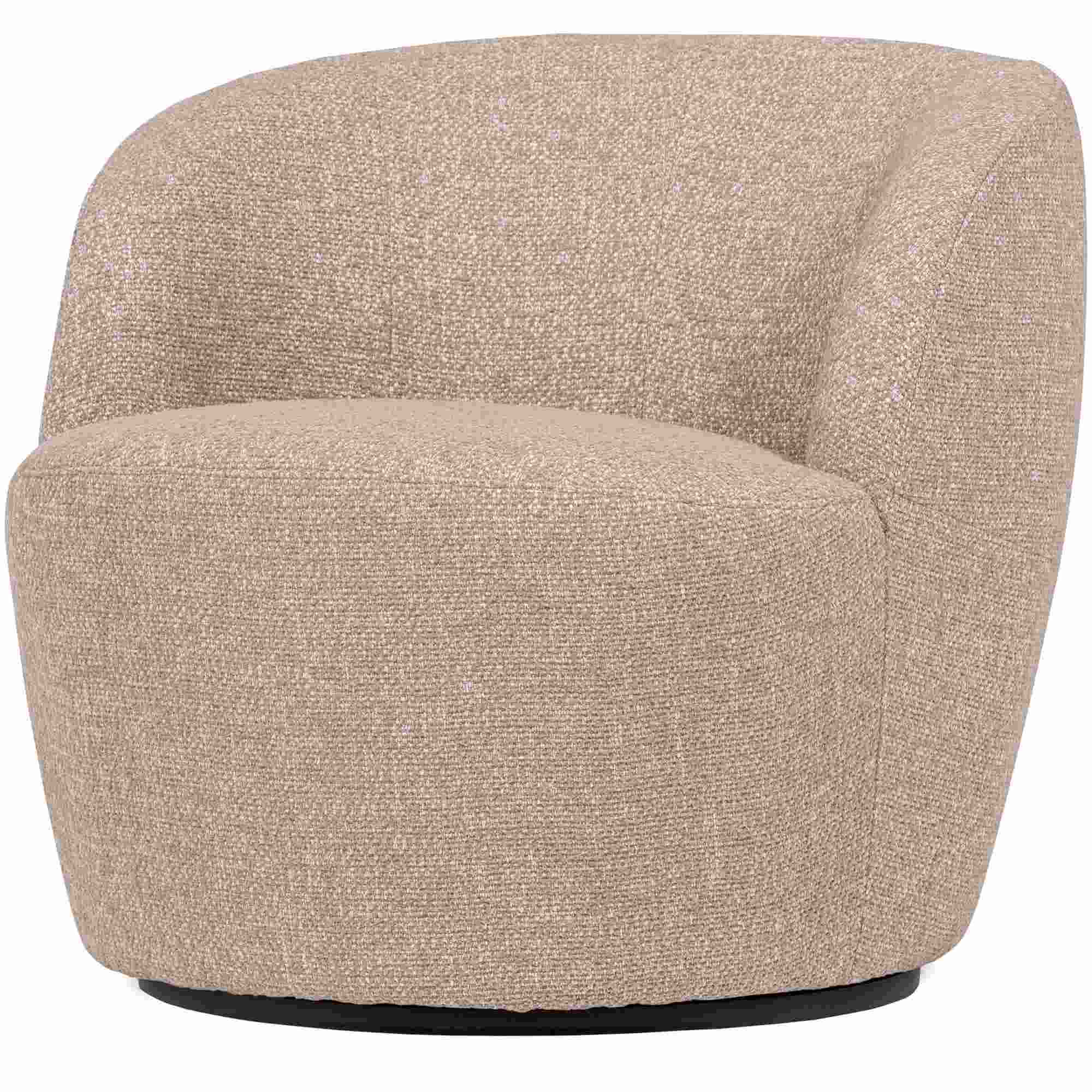 Drehsessel Serra in Natur - gemütlicher Relaxsessel aus Melange-Stoff