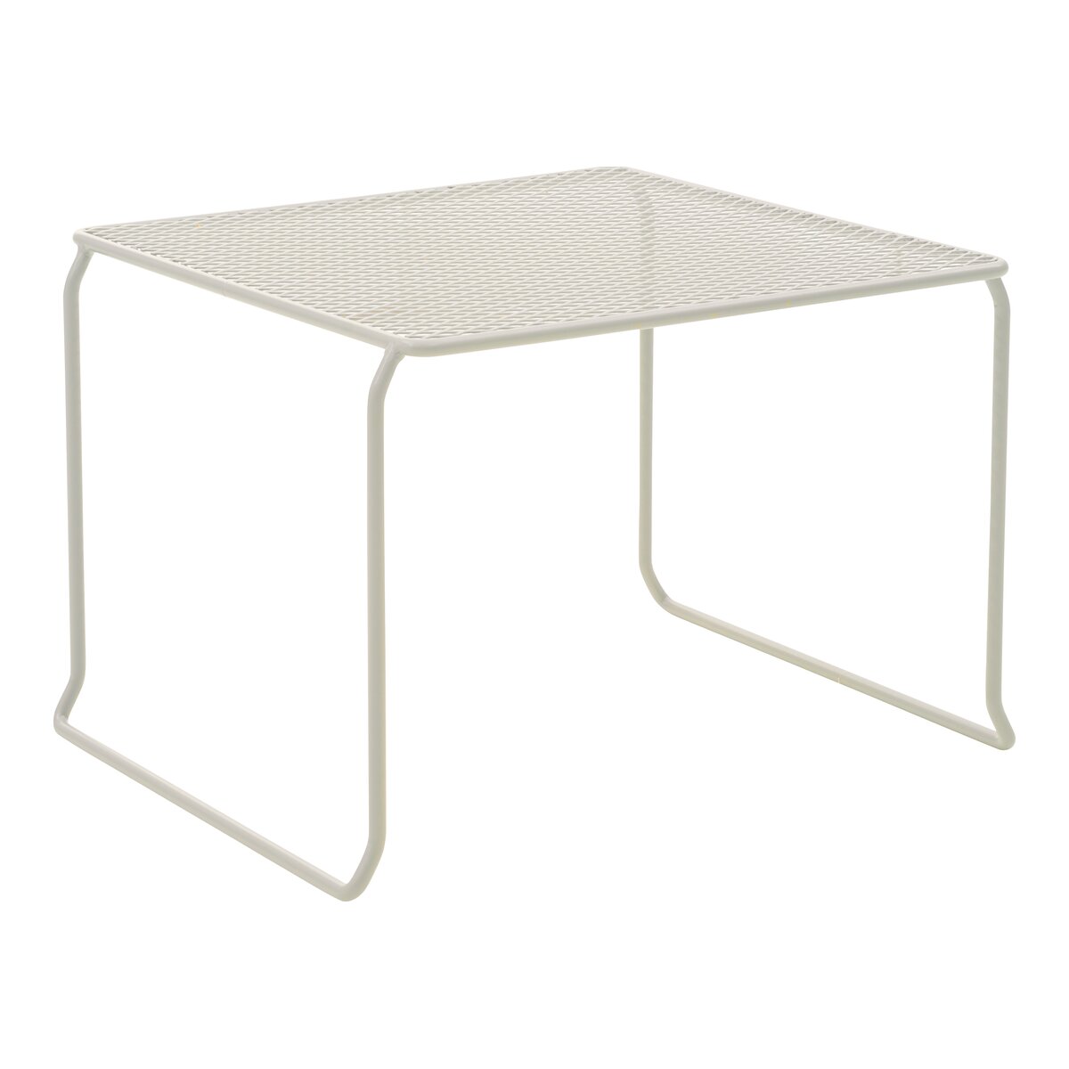 Gartencouchtisch Haru aus Metall, stapelbar, 54x54 cm, Pearl White