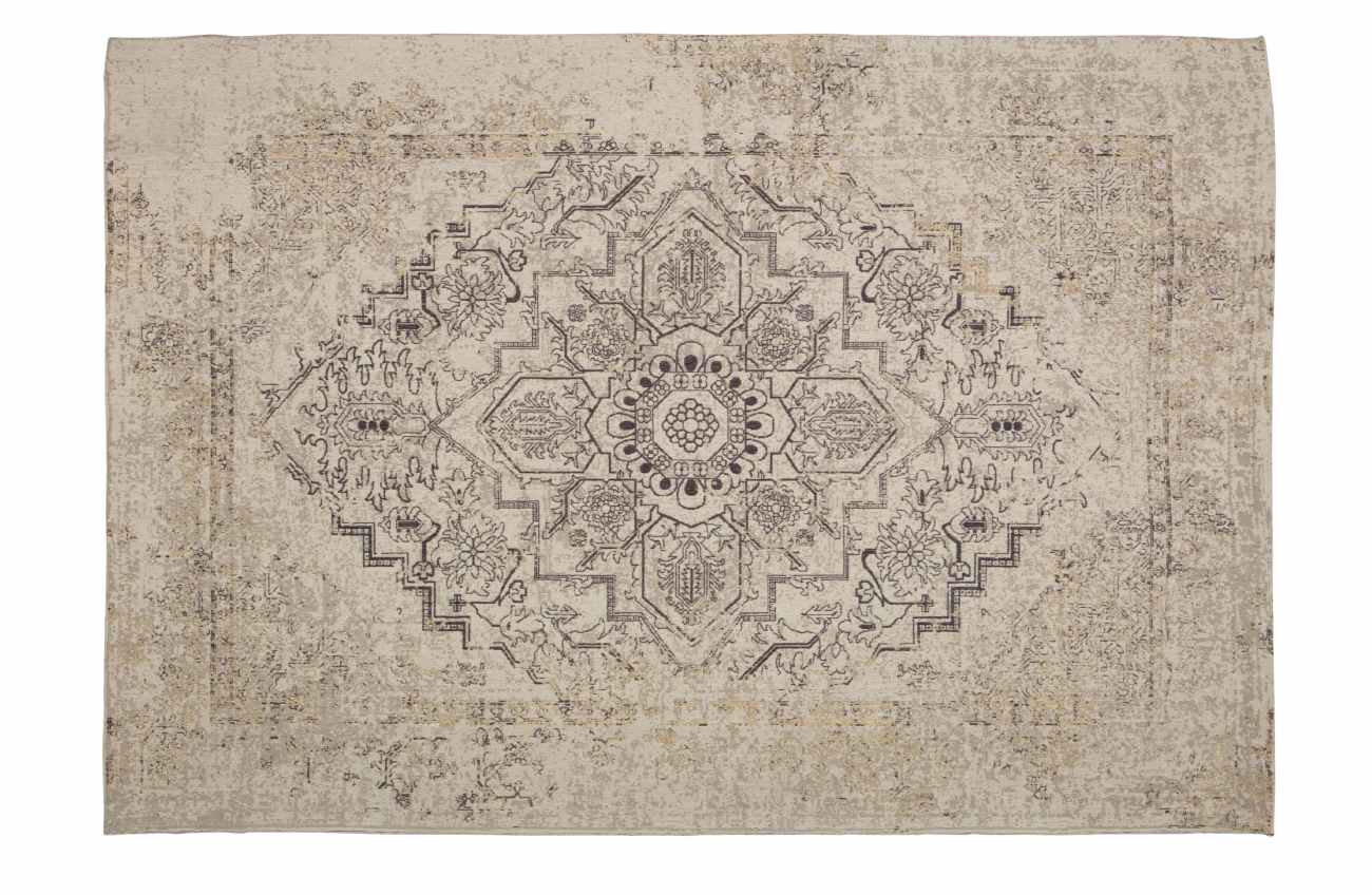 Der Teppich Eric überzeugt mit seinem modernem Design. Gefertigt wurde er aus einem Kombinationsgewebe aus Polyester und Baumwolle. Der Teppich hat einen Beigen Farbton.