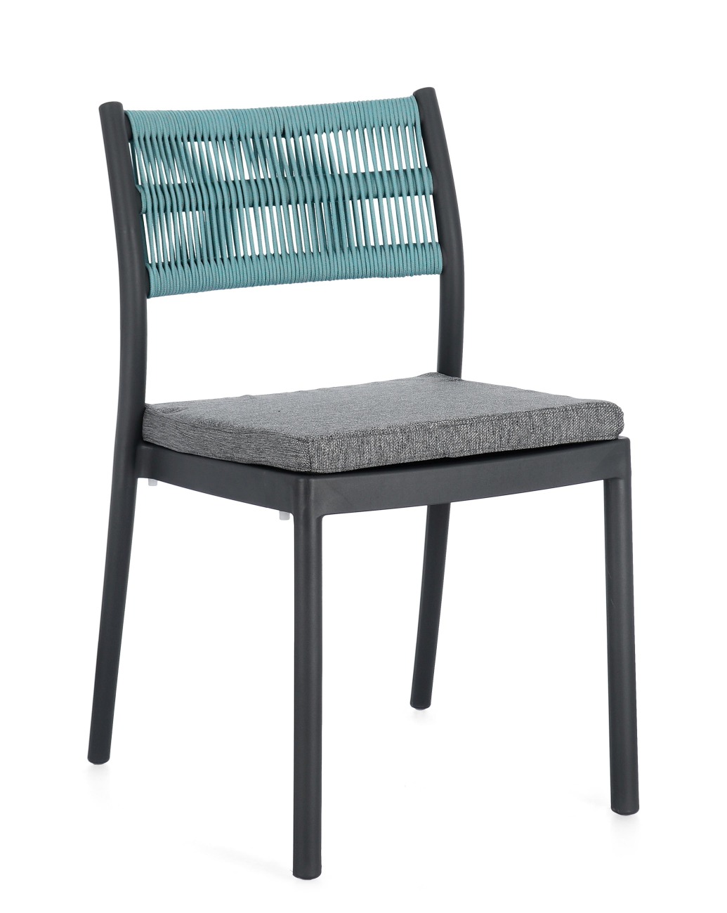 Gartenstuhl Alvin aus Metall, Anthrazit / Avio Gartenstuhl Alvin aus Metall, Anthrazit / Avio