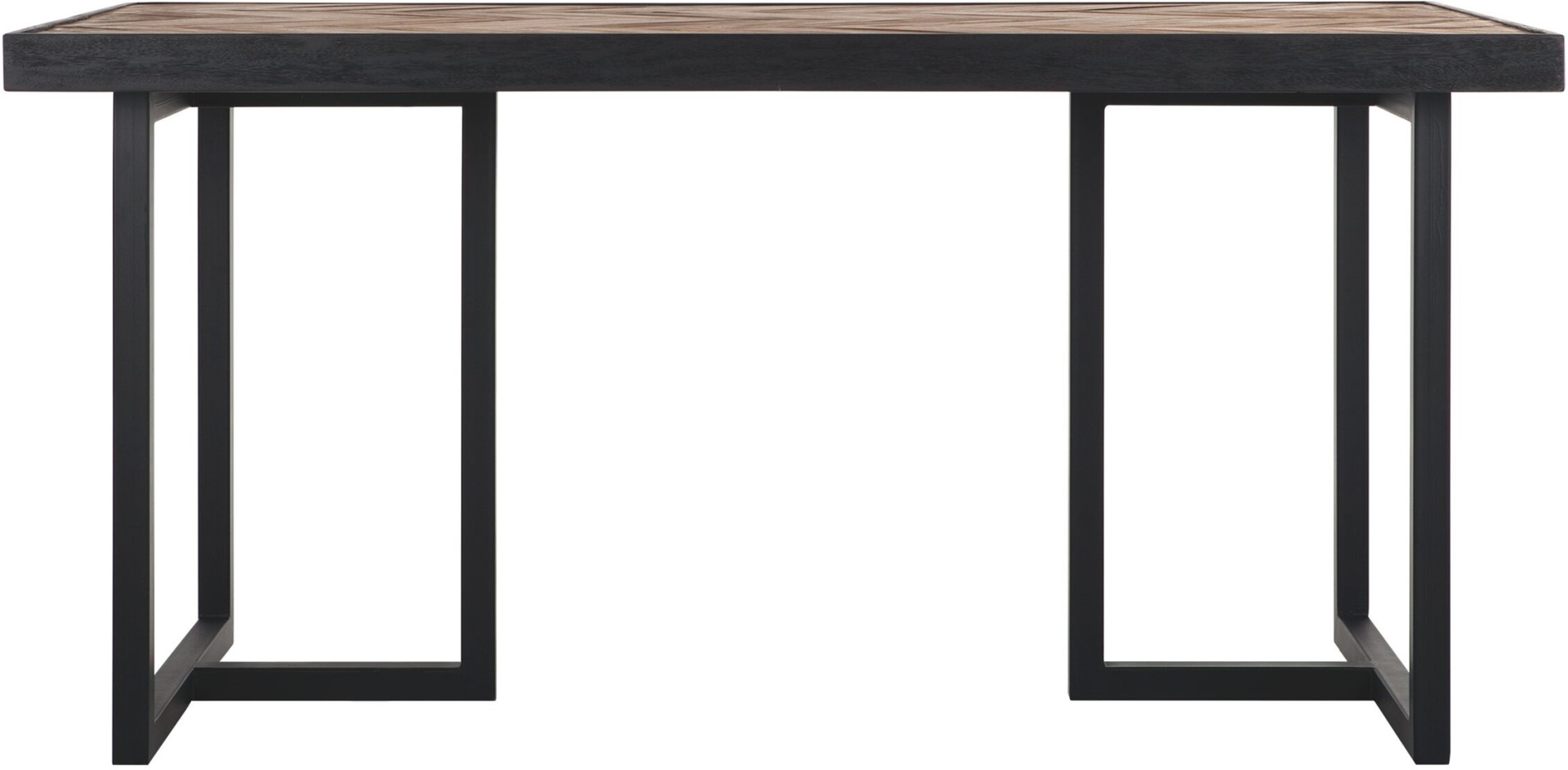 Der Esstisch Criss Cross überzeugt mit seinem massivem aber auch modernem Design. Gefertigt wurde er aus verschiedenen Holzarten, welche einen natürlichen und schwarzen Farbton besitzen. Der Tisch hat eine Länge von 160 cm.