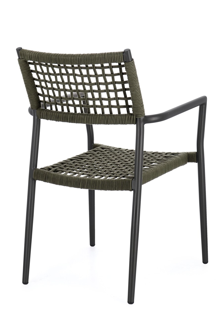 Gartenstuhl Caleta aus Aluminium, Grün / Anthrazit