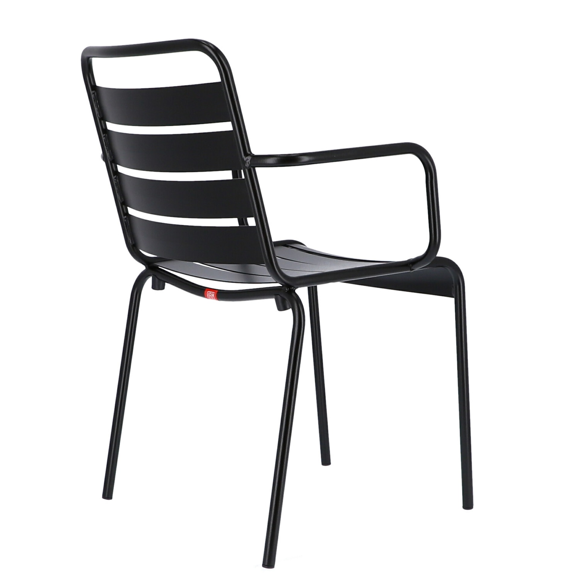 Der moderne Stapelsessel Mya wurde aus Aluminium gefertigt und hat einen schwarzen Farbton. Designet wurde der Sessel von der Marke Jan Kurtz.