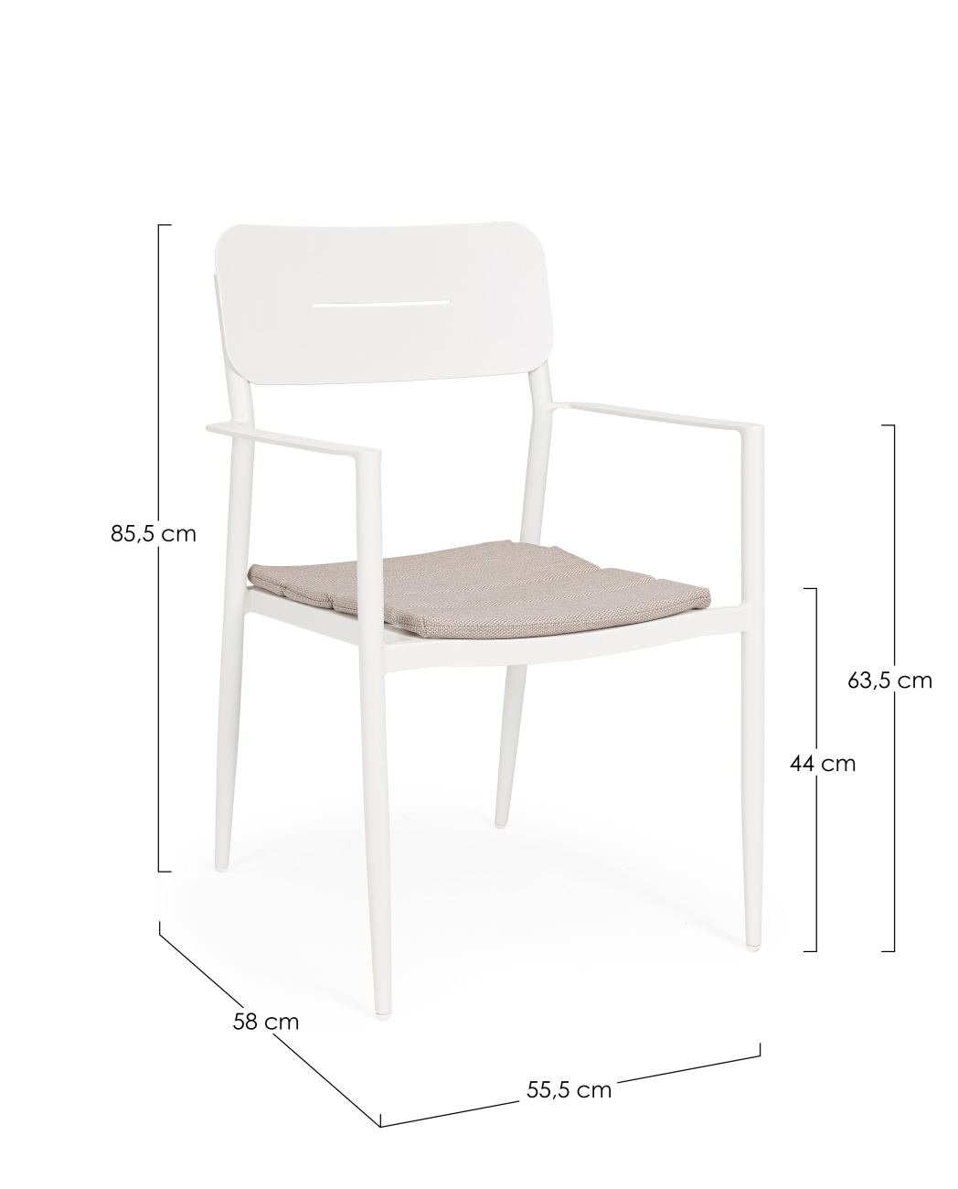 Gartenstuhl Nebula aus Aluminium, Weiß