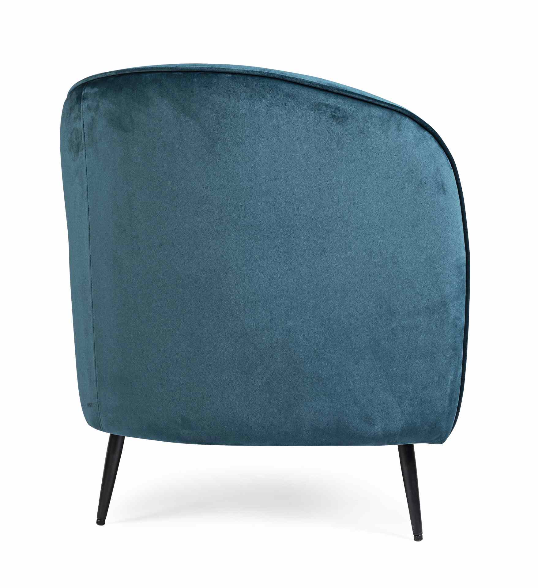 Das Sofa Candis überzeugt mit seinem modernen Design. Gefertigt wurde es aus Stoff in Samt-Optik, welcher einen blauen Farbton besitzt. Das Gestell ist aus Metall und hat eine schwarze Farbe. Das Sofa ist in der Ausführung als 2-Sitzer. Die Breite beträgt
