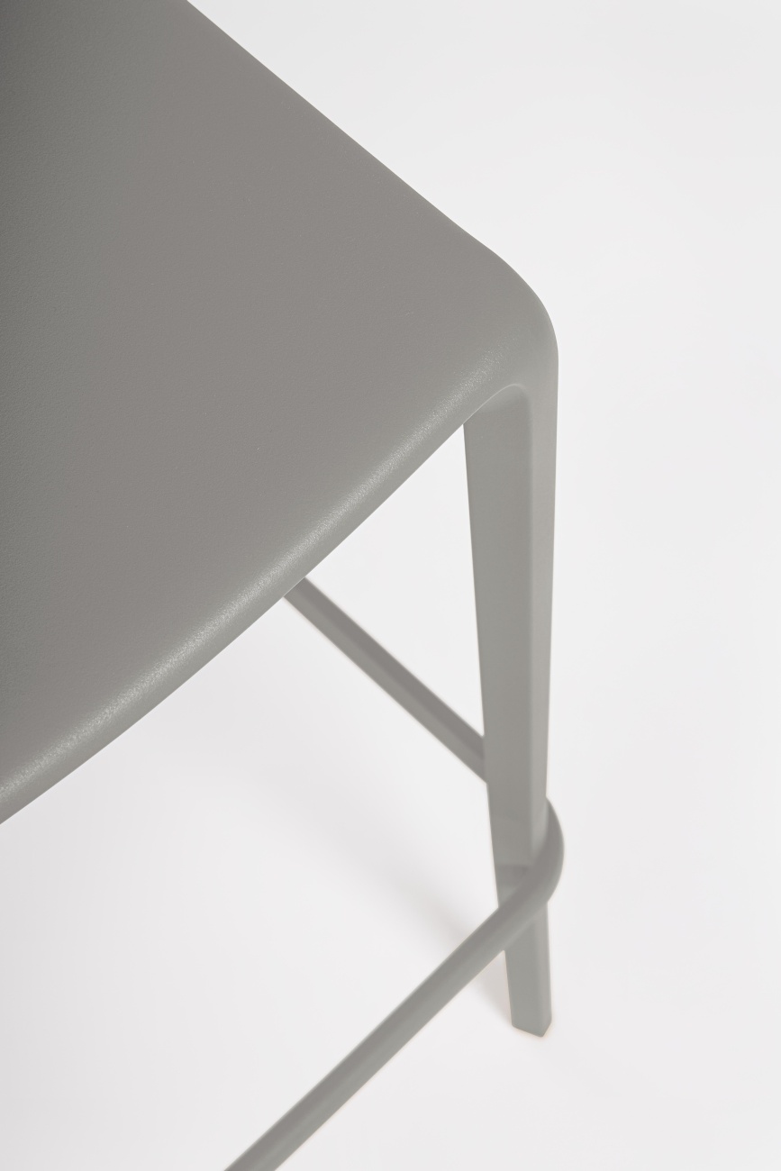 Barhocker Chloris 4er-Set aus Kunststoff, Grau