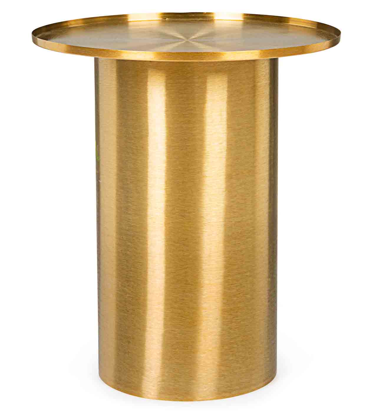 Stilvoller Beistelltisch Kalpita wurde aus einem Stahlgestell gefertigt. Das Gestell wurde vergoldet, welches dem Tisch sein ganz eigenes Design verleiht.