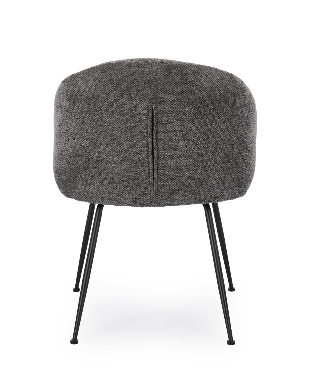 Esszimmerstuhl Gesien aus Chenille-Stoff, Dunkelgrau