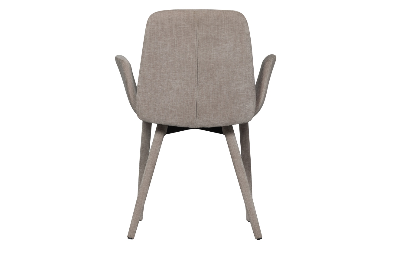 Der Esszimmerstuhl Curve überzeugt mit seinem modernen Stil. Gefertigt wurde er aus Stoff, welches einen Sand Farbton besitzt. Das Gestell ist aus Metall und hat eine schwarze Farbe. Der Stuhl besitzt eine Sitzhöhe von 48 cm.
