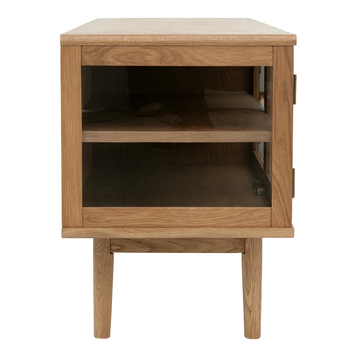 TV-Board Gobens Eiche Natur 137 cm - TV-Möbel mit Glastüren, FSC-zertifiziert