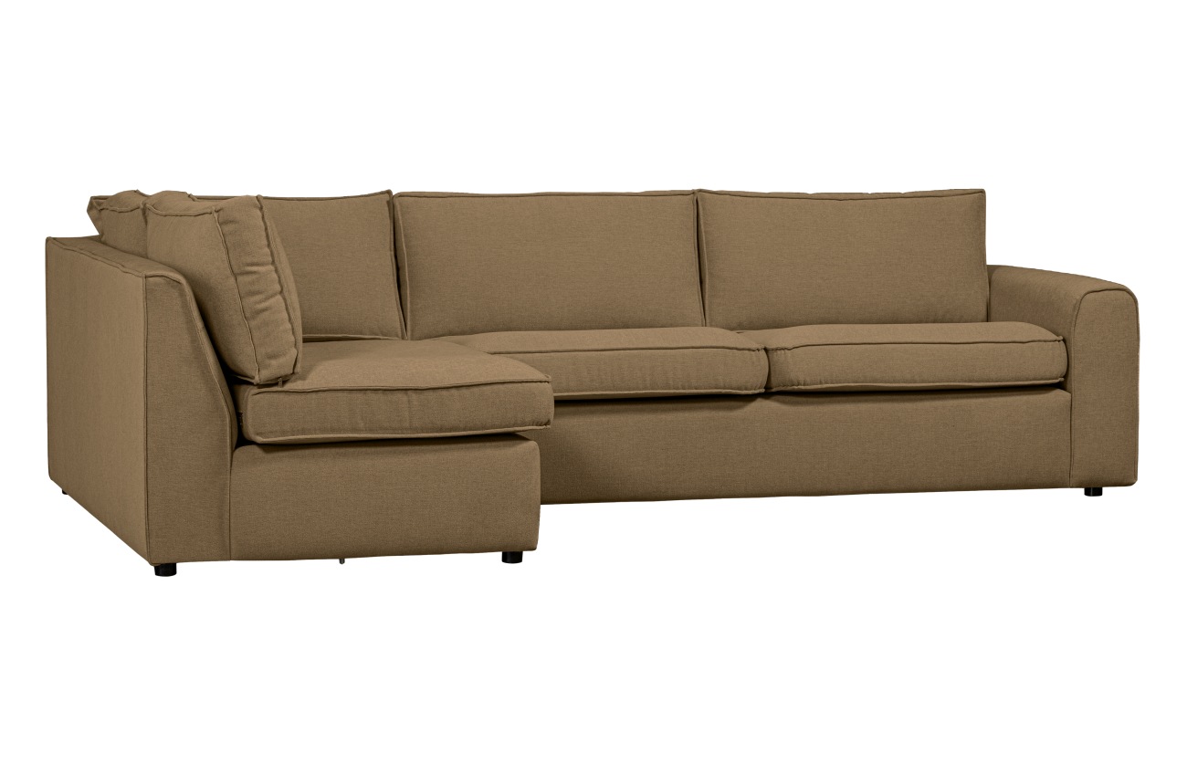 Das Ecksofa Freek überzeugt mit seinem modernen Stil. Gefertigt wurde es aus Malange-Stoff, welches einen hellbraunen Farbton besitzt. Diese Variante hat die Ausführung Links. Das Sofa verfügt über zwei Einzelteile, welche leicht zum zusammenstecken sind.