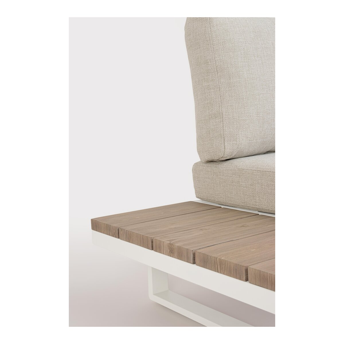 Gartenecksofa Zelmar - Aluminium Off-White & Olefin Grau, inkl. Couchtisch