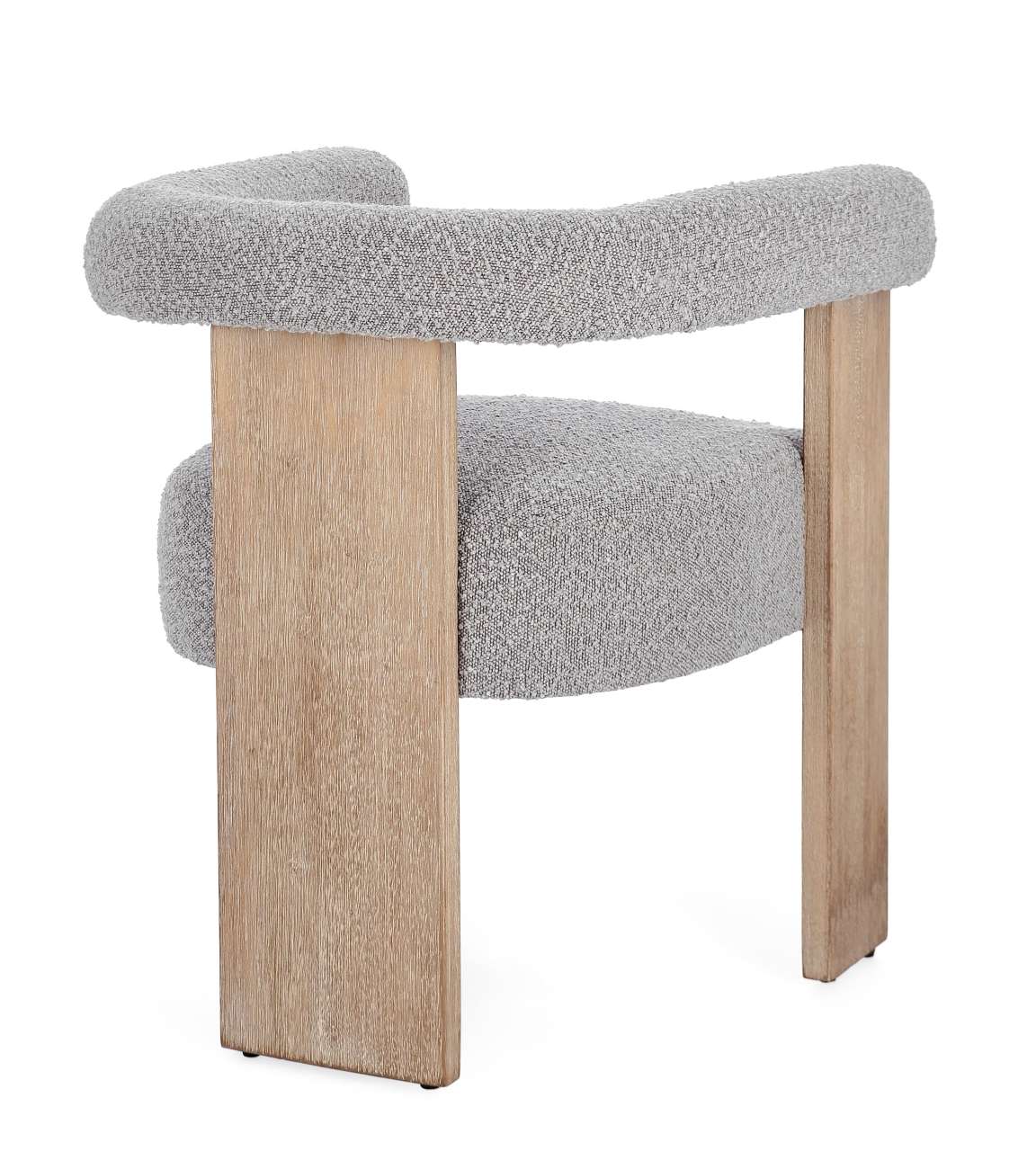 Esszimmerstuhl Agape aus Boucle, Grau / Natur