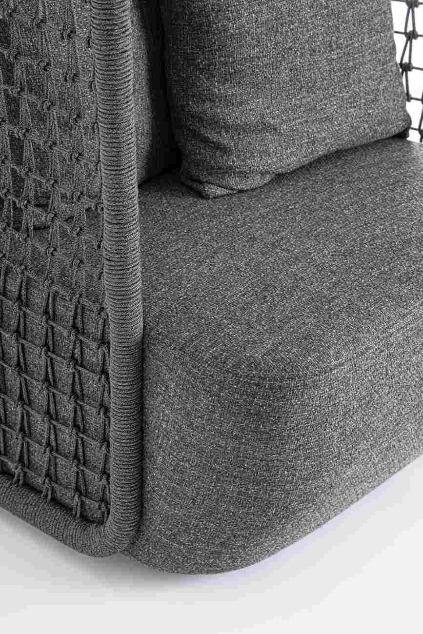 Gartensessel Kollar aus Olefin-Stoff, Anthrazit