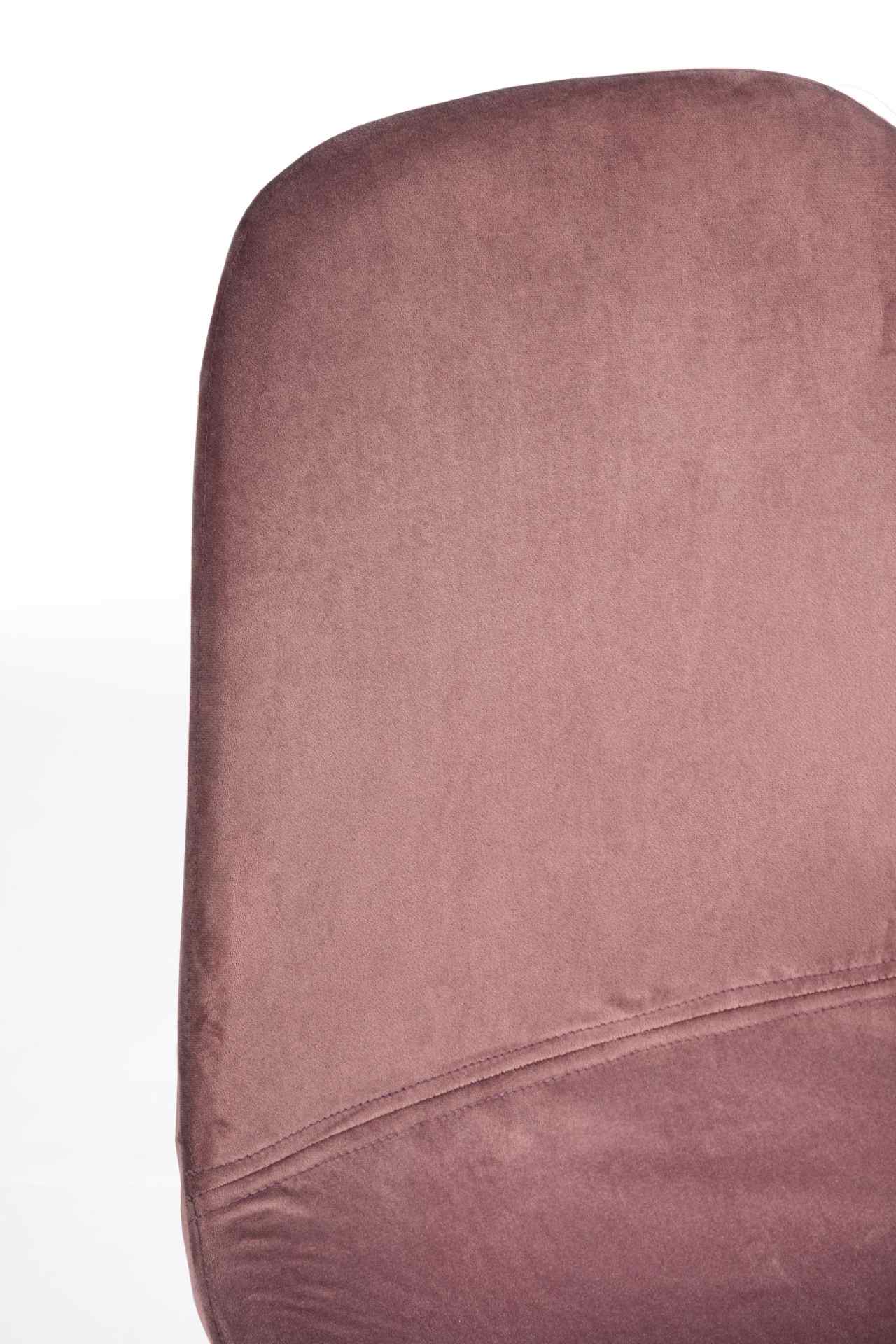 Der Esszimmerstuhl Irelia überzeugt mit seinem modernem Design. Gefertigt wurde der Stuhl aus einem Samt-Bezug, welcher einen rosa Farbton besitzt. Das Gestell ist aus Metall und ist schwarz. Die Sitzhöhe beträgt 47 cm.