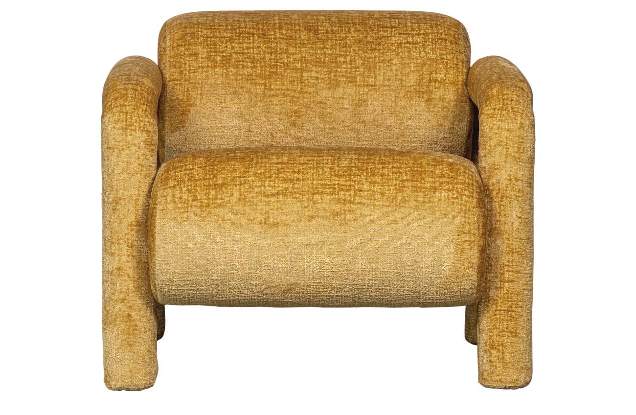 Sessel Lenny aus Samt, Gelb