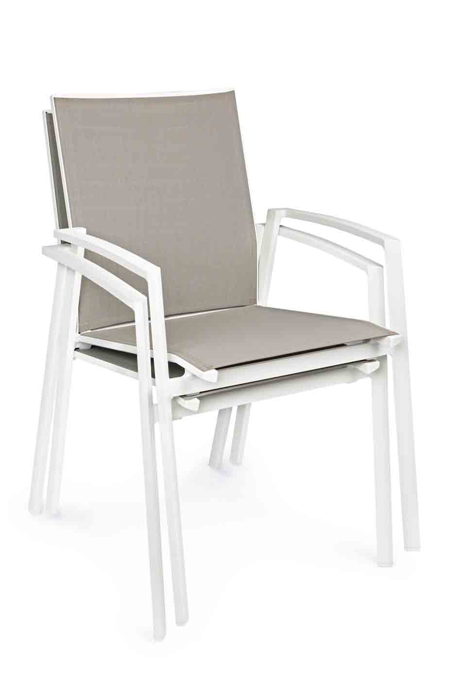 Gartenstuhl Cruise stapelbar mit Armlehne, Weiss