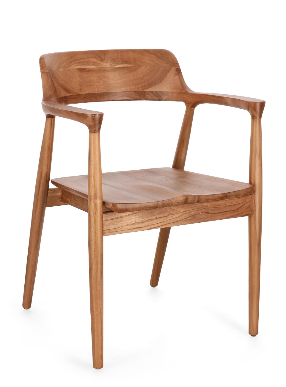 Der Esszimmerstuhl Suzy überzeugt mit seinem modernen Stil. Gefertigt wurde er aus Teakholz, welcher einen natürlichen Farbton besitzt. Der Stuhl besitzt eine Sitzhöhe von 46 cm.