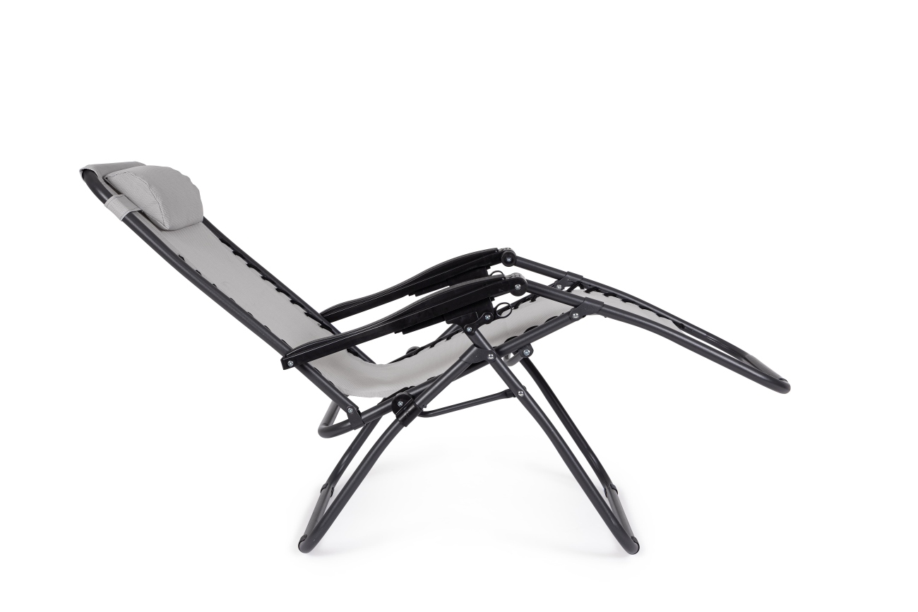 Liegestuhl Santana aus Metall, Hellgrau
