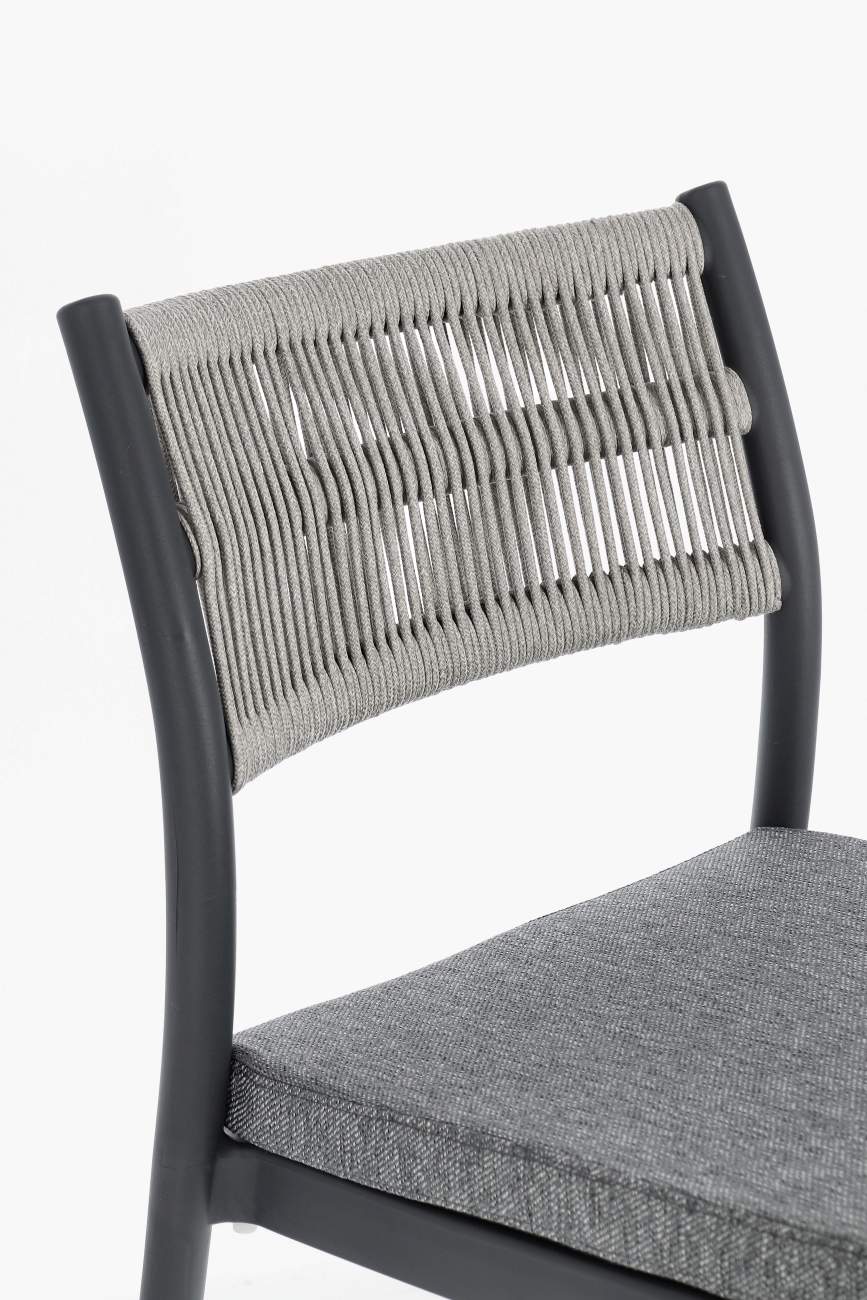 Gartenstuhl Alvin aus Metall, Anthrazit / Hellgrau