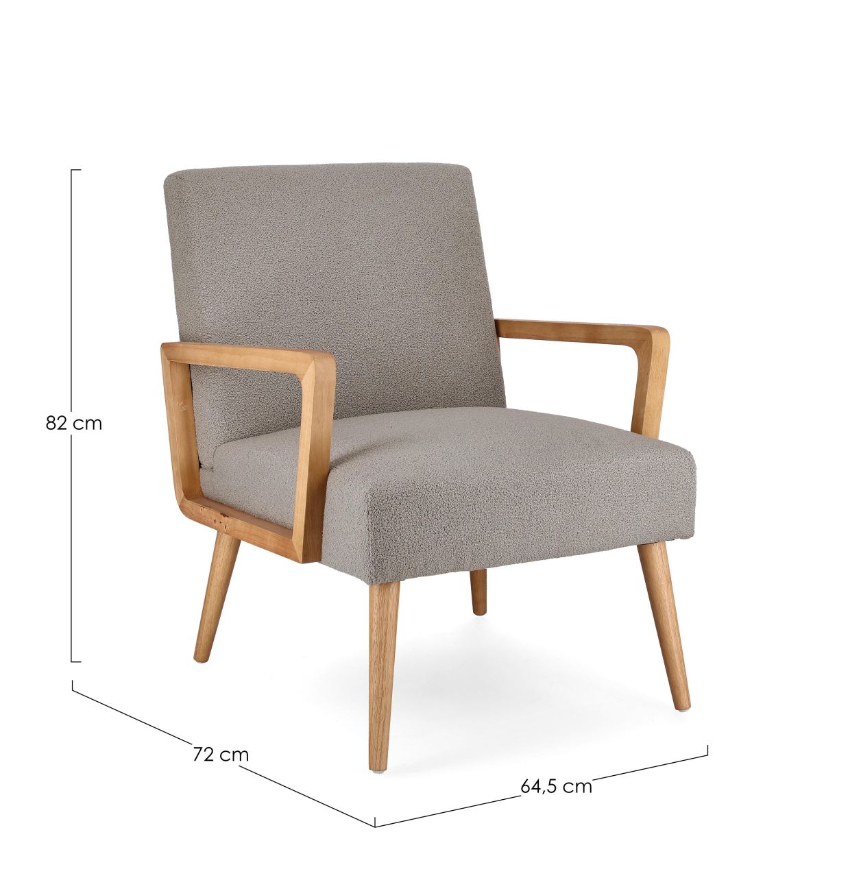 Sessel Verina aus Stoff, Grau