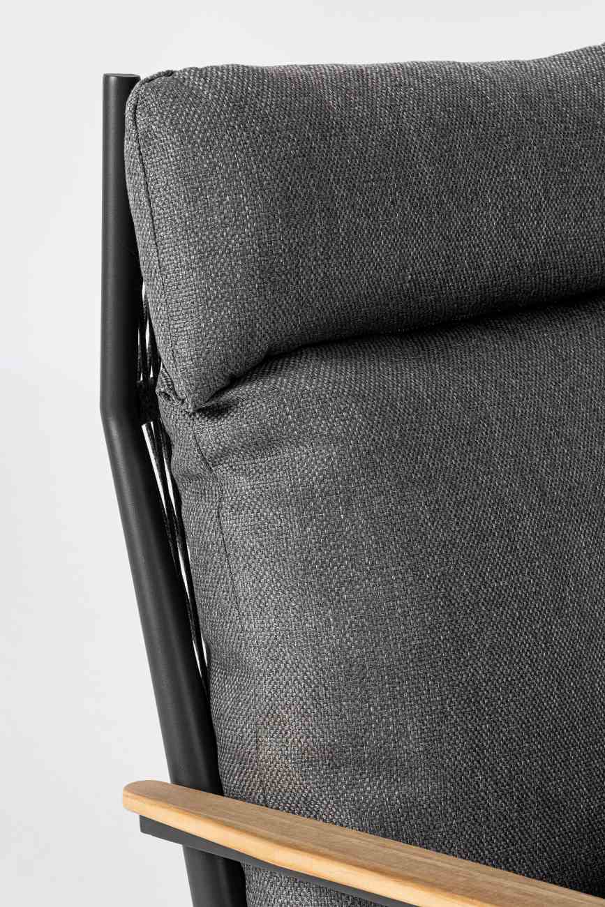 Gartensessel Hibiskus mit Hocker, Anthrazit