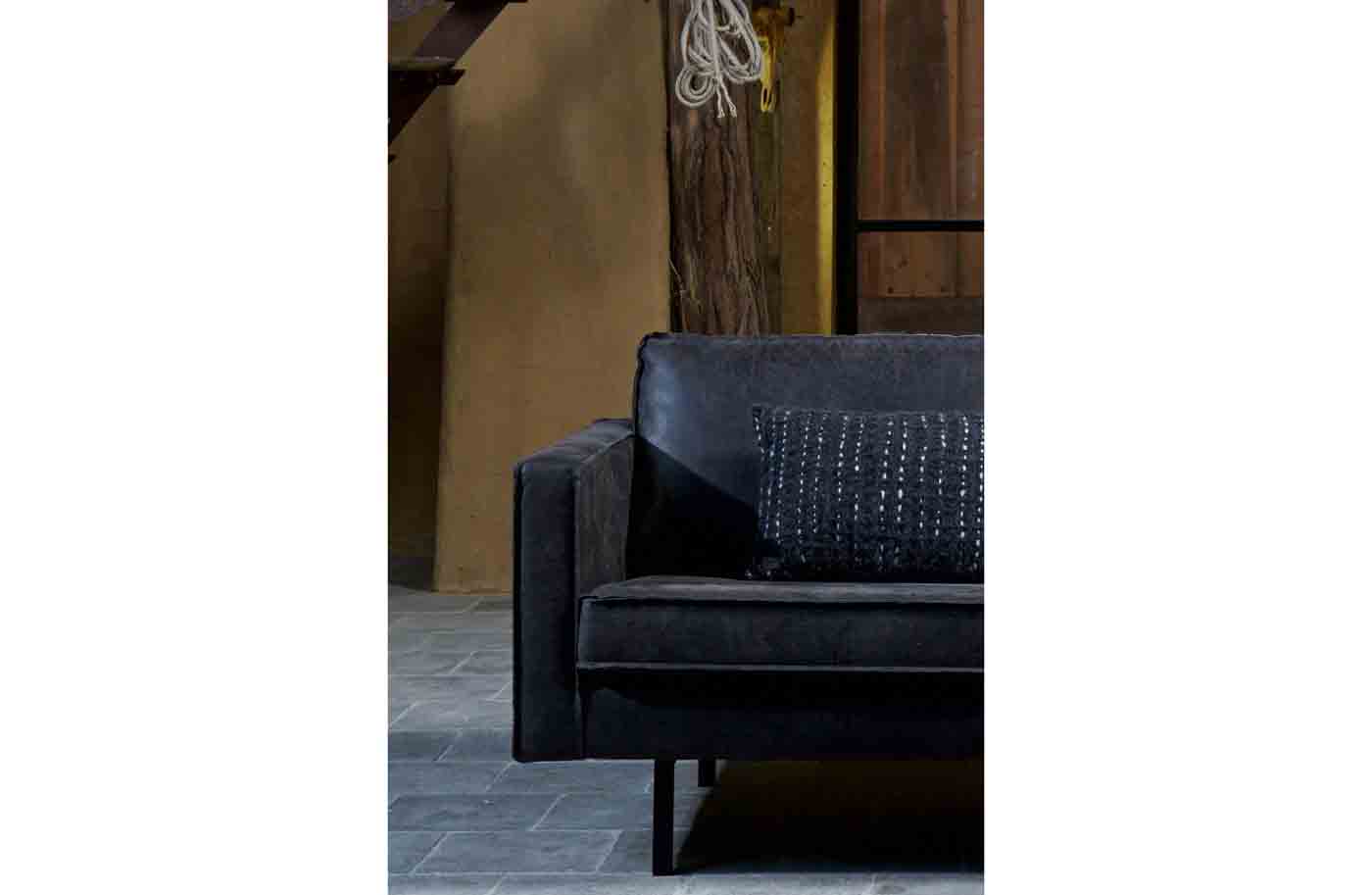 Ecksofa Rodeo Chaiselongue Eco Leder, rechts Schwarz