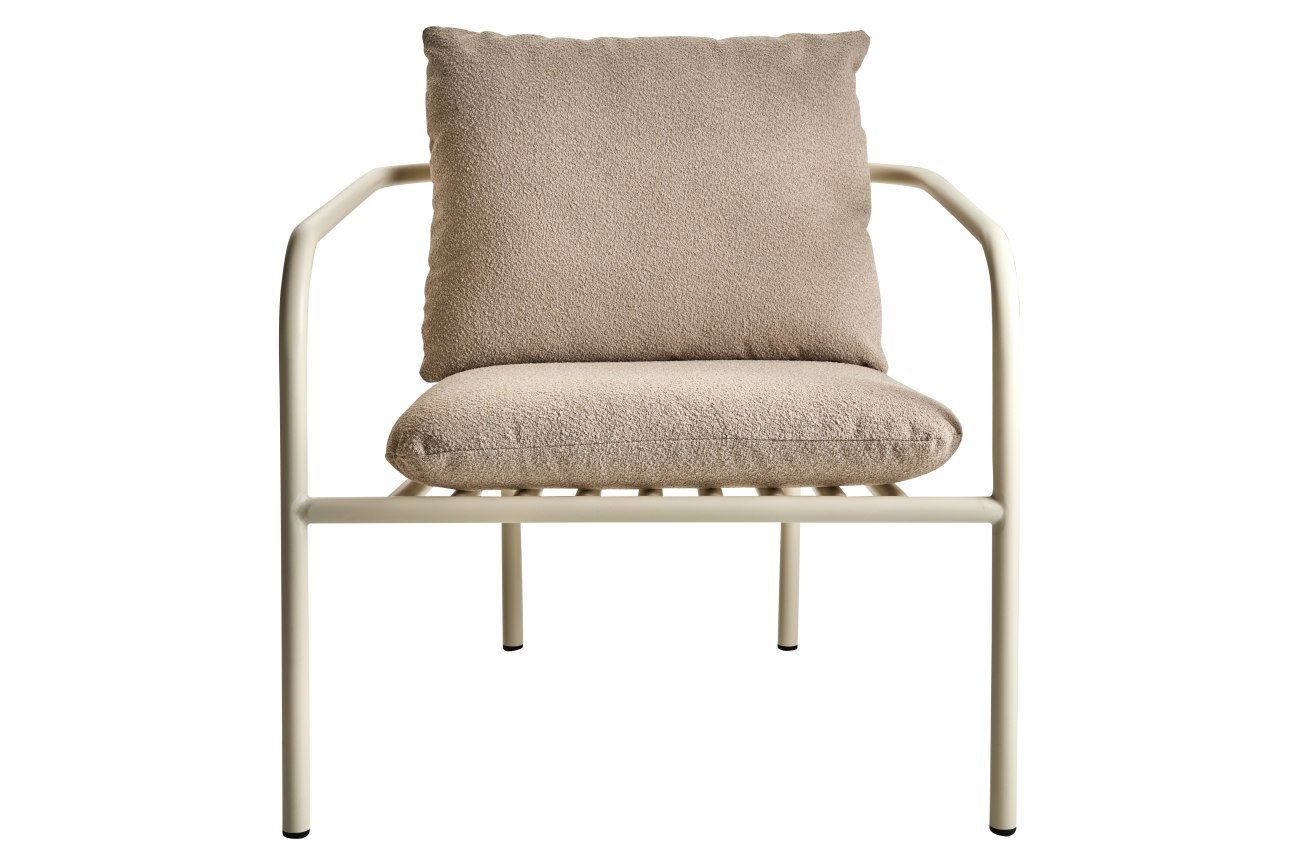 Gartensessel Bendt mit Kissen, Perlweiß