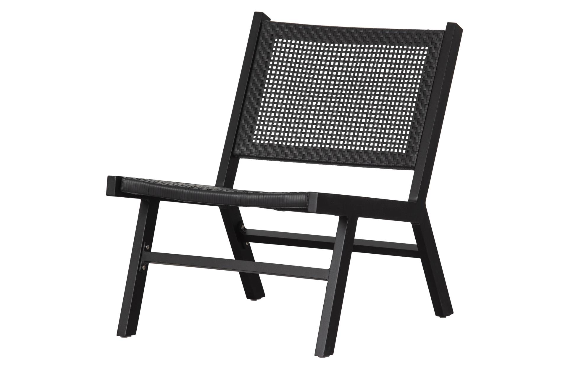 Gartensessel Puk 2er-Set aus Aluminium, Schwarz