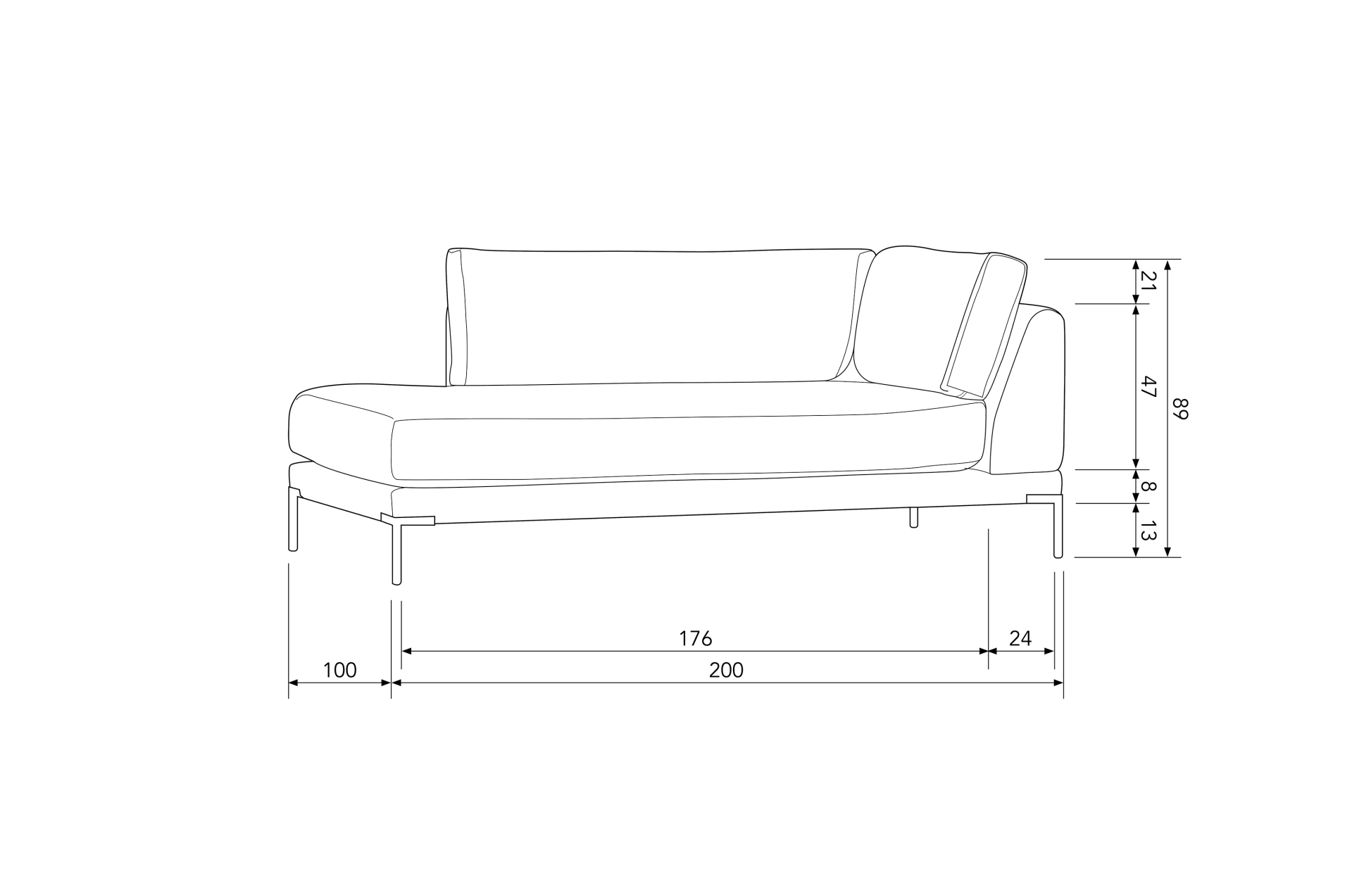 Das Modulsofa Couple Lounge überzeugt mit seinem modernen Design. Das Lounge Element mit der Ausführung Links wurde aus Melange Stoff gefertigt, welcher einen einen Taupe Farbton besitzen. Das Gestell ist aus Metall und hat eine schwarze Farbe. Das Elemen
