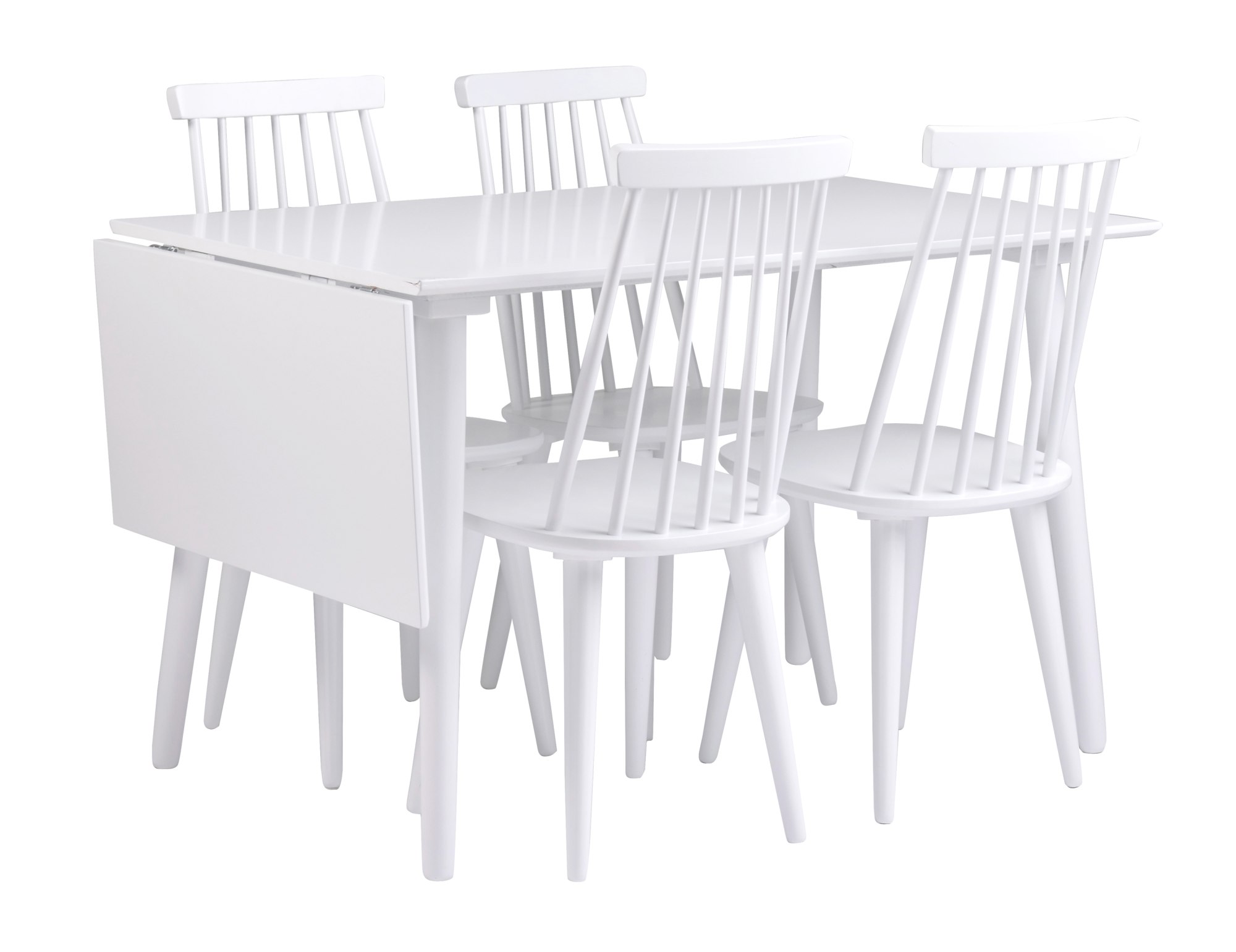 Klapptisch Lotta  120/160x80cm, MDF Weiß – modernes Design trifft Komfort.