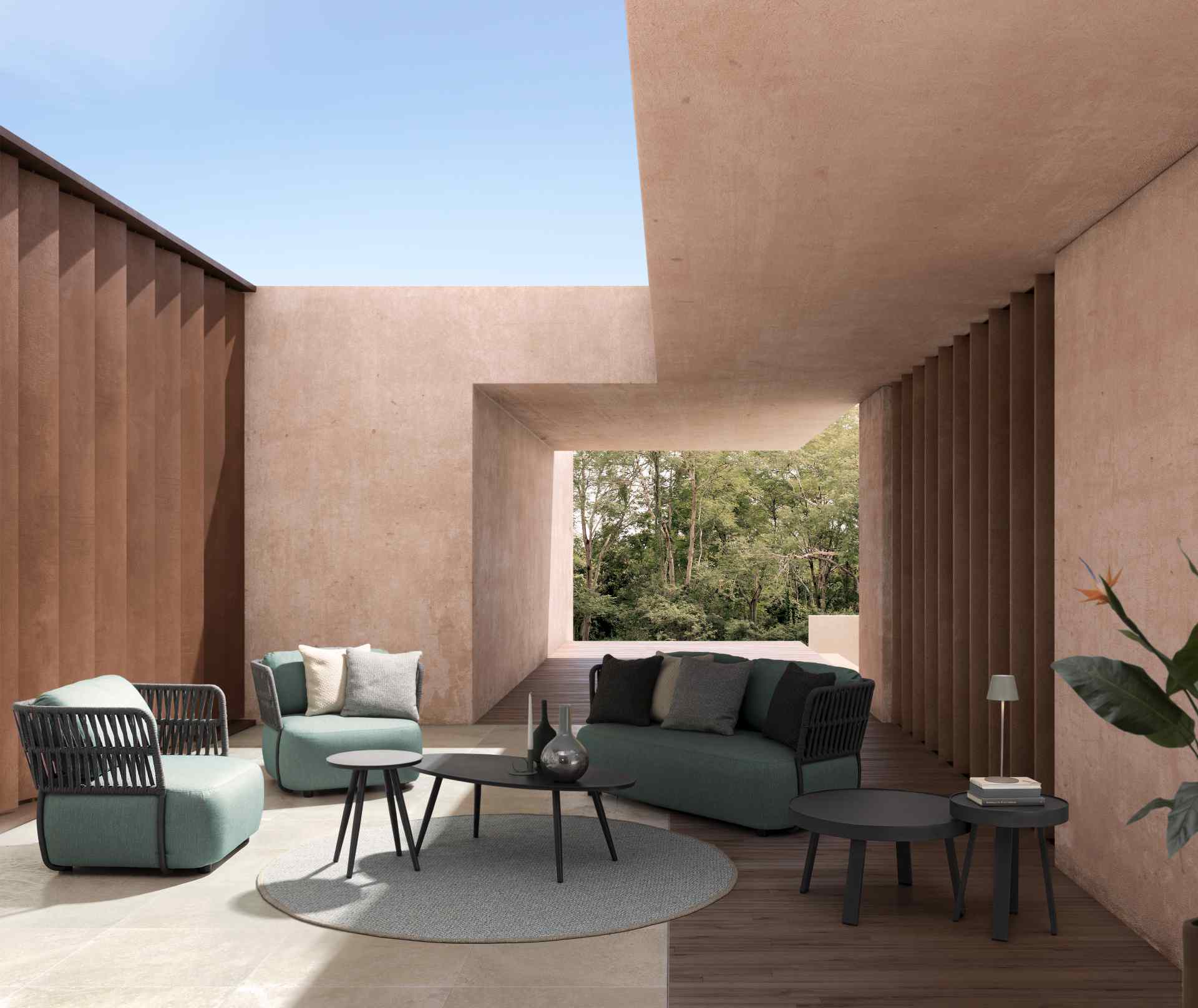 Couchtisch Space aus Aluminium 119 cm, Schwarz