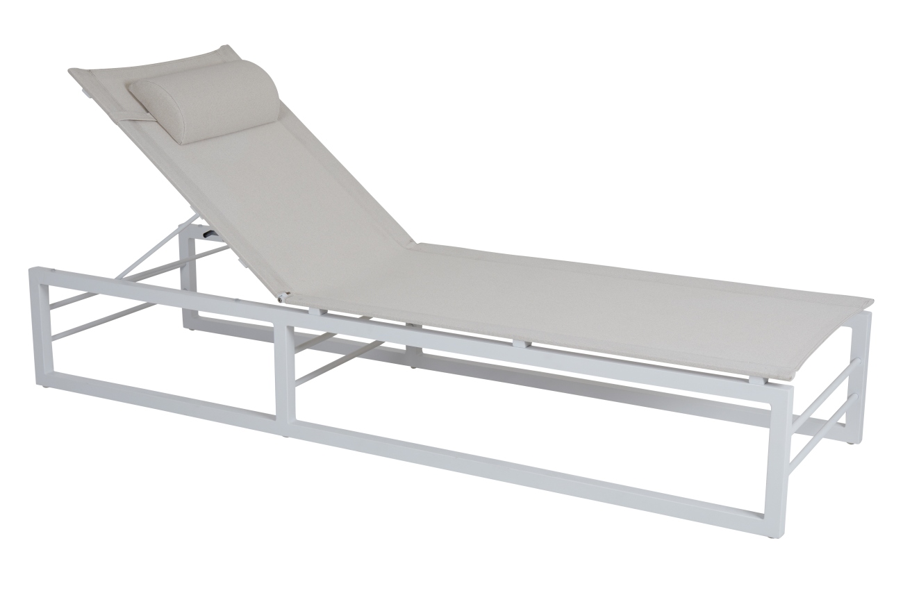 Gartenliege Vevi aus Aluminium, Weiß Gartenliege Vevi aus Aluminium, Weiß