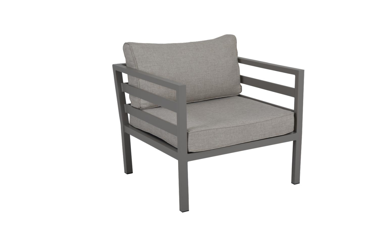 Gartensessel Weldon mit Kissen, Kaki Gartensessel Weldon mit Kissen, Beige