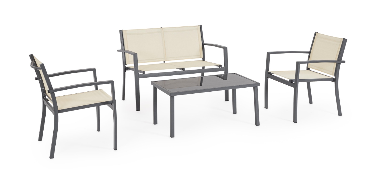 Garten-Set Florida 4er Gruppe, Creme Garten-Set Florida 4er Gruppe, Creme